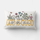 花カラフル神は常に良い引用文 ランバークッション (正面)