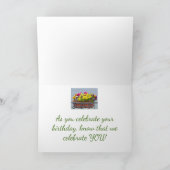 花カラフル箱のパンジー/ハッピーバースデー!」 カード (内部)