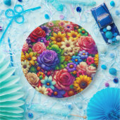 花カラフル紙プレート ペーパープレート (パーティー)