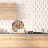 花カラフル素朴丸 カッティングボード