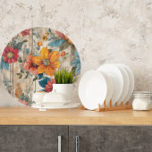 花カラフル素朴丸 カッティングボード