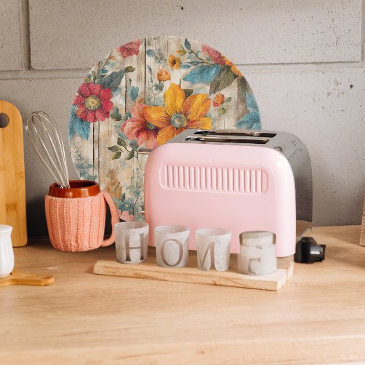 花カラフル素朴丸 カッティングボード