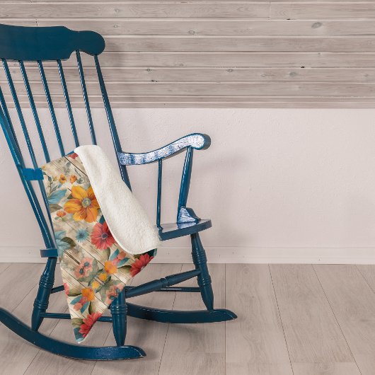 花カラフル素朴毛布 シェルパブランケット