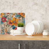 花カラフル素朴硝切板 カッティングボード