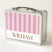 花カラフル紫色のパーソナライズされた贈りテンプレート メタルランチボックス (裏面)