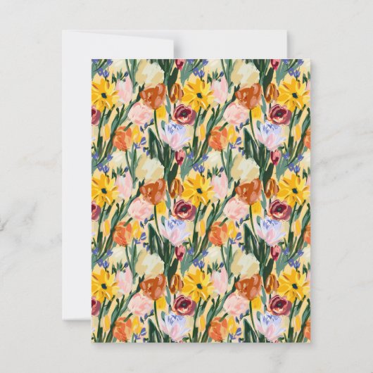 花カラフル絵を描画モノグラム名個人 ノートカード (裏面)