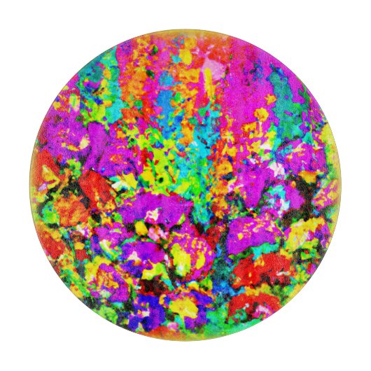 花カラフル絵画の花買今 カッティングボード (正面)