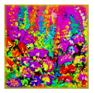 花カラフル絵画の花買今 ポスター