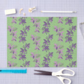 花カラフル緑と紫ティッシュペーパー 薄葉紙 (クラフト)