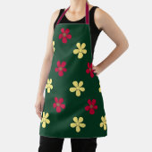 花カラフル緑のモダンフローラ エプロン (インサイチュ)