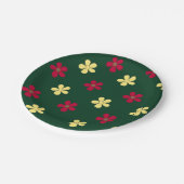 花カラフル緑フローラ夏の結婚式 ペーパープレート (アングル)