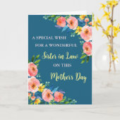 花カラフル義妹ハッピーマザーズデイ カード (黄色い花)
