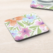 花カラフル自然エレガントヴィンテージ コースター (左側)