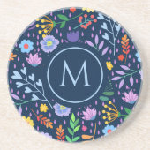 花カラフル色背景 コースター (正面)