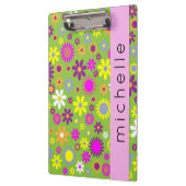 花カラフル花の模様お名前 クリップボード (左)