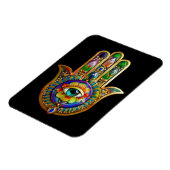 花カラフル花びらターコイズサードアイハムサ マグネット (左側)