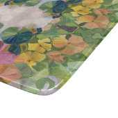 花カラフル花びら水彩模様絵を描の カッティングボード (角)