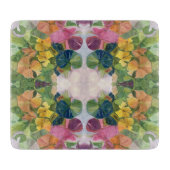 花カラフル花びら水彩模様絵を描の カッティングボード (正面)