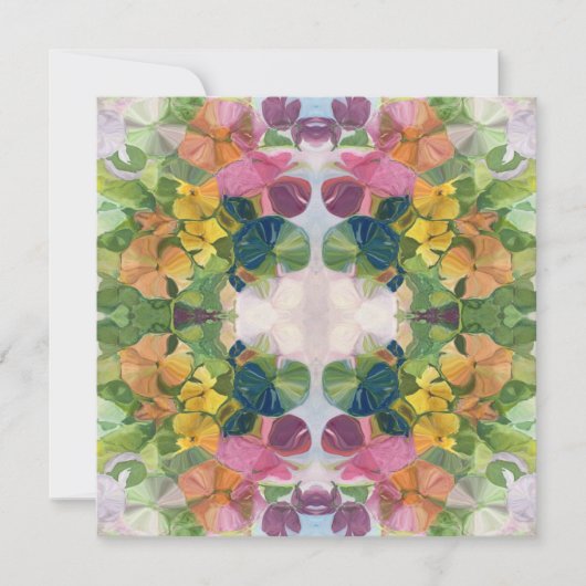 花カラフル花びら水彩模様絵を描の カード (正面)