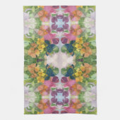 花カラフル花びら水彩模様絵を描の キッチンタオル (縦)