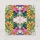 花カラフル花びら水彩模様絵を描の スクエア名刺 (正面)