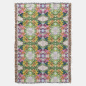 花カラフル花びら水彩模様絵を描の スローブランケット (正面縦)