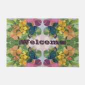 花カラフル花びら水彩模様絵を描の ドアマット (正面)