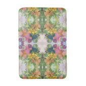 花カラフル花びら水彩模様絵を描の バスマット (正面縦)