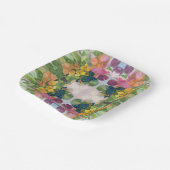 花カラフル花びら水彩模様絵を描の ペーパープレート (傾斜あり)