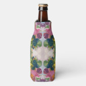 花カラフル花びら水彩模様絵を描の ボトルクーラー (ボトル正面)