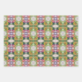 花カラフル花びら水彩模様絵を描の ラッピングペーパーシート (正面3)