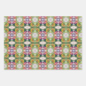 花カラフル花びら水彩模様絵を描の ラッピングペーパーシート (正面)