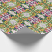 花カラフル花びら水彩模様絵を描の ラッピングペーパー (角)
