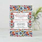 花カラフル花フローラフォークアートキンセアニェラパーティー 招待状 (スタンド正面)