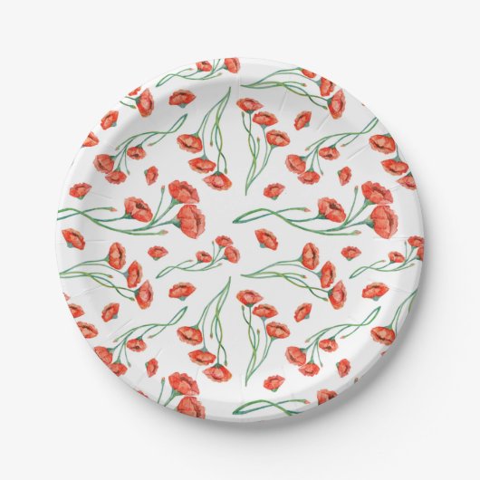 花カラフル花束紙プレート ペーパープレート (正面)