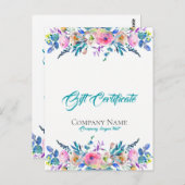 花カラフル花束贈答証 ポストカード (正面/裏面)
