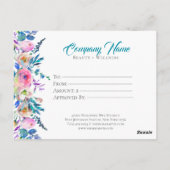 花カラフル花束贈答証 ポストカード (裏面)