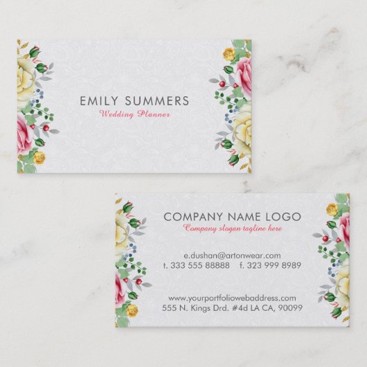 花カラフル花束 名刺 (正面/裏面)