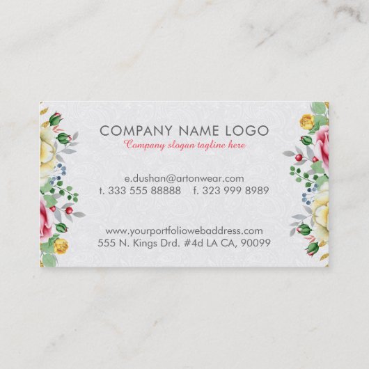 花カラフル花束 名刺 (裏面)