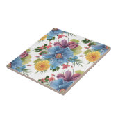 花カラフル花花束シームレスパターン タイル (側面)