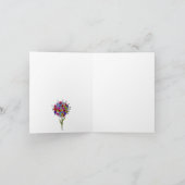 花カラフル花花束ハローグリーティングカード カード (内部)