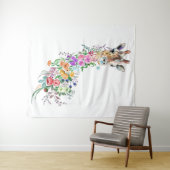 花カラフル花花花花花花花花花キリン春 タペストリー (インサイチュ(横))