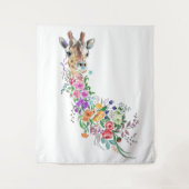 花カラフル花花花花花花花花花キリン春 タペストリー (正面)