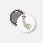 花カラフル花花花花花花花花花花花花花キリン磁石ギフト マグネット (正面/裏面)