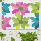 花カラフル花 キッチンタオル (折り畳み)
