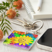 花カラフル花 キーホルダー (正面右)