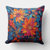 花カラフル花 クッション (正面)