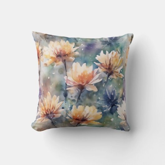花カラフル花 クッション (正面)