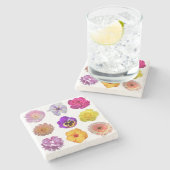 花カラフル花 ストーンコースター (横)