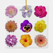 花カラフル花 セラミックオーナメント (裏面)